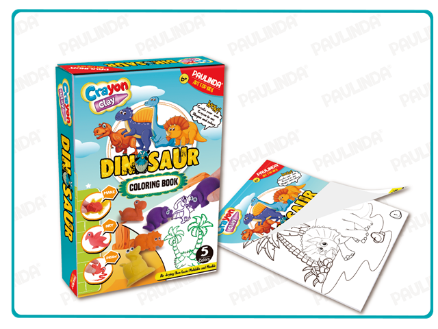 5×30g Crayon Clay Dinosaur Color Box
