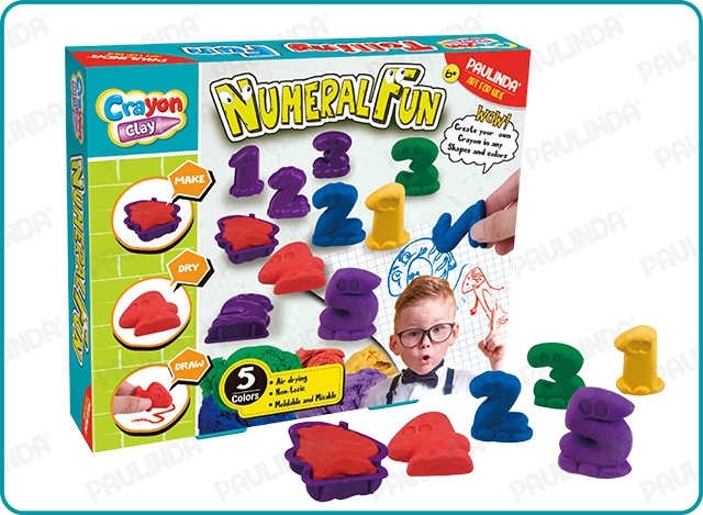 5×30g Crayon Clay Numeral Fun Color Box